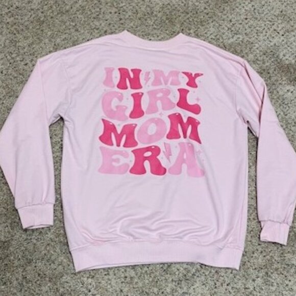 GIRL MOM ERA Light Pink Crew Neck Sweatshirt - L - NWOT - Picture 3 of 5